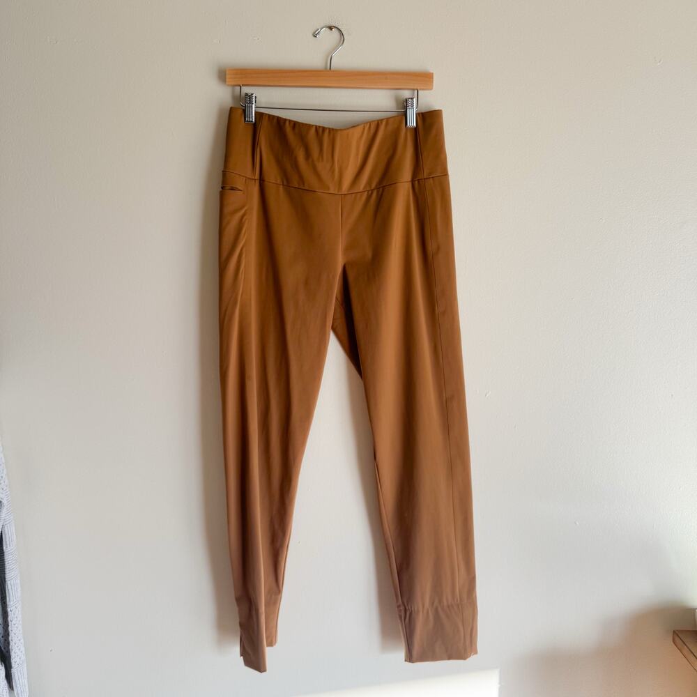 ADAY Camel Tan Tailor Made Slit Cuff Stretchy Work Pant - Large